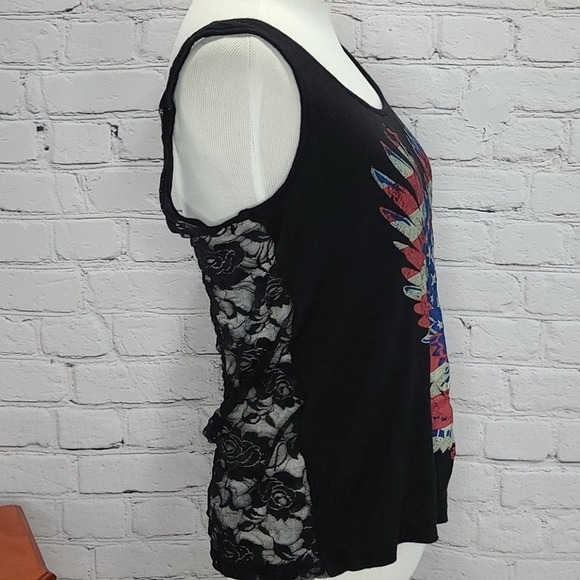 full tilt american eagle black laced back tank top - Picture 4 of 10